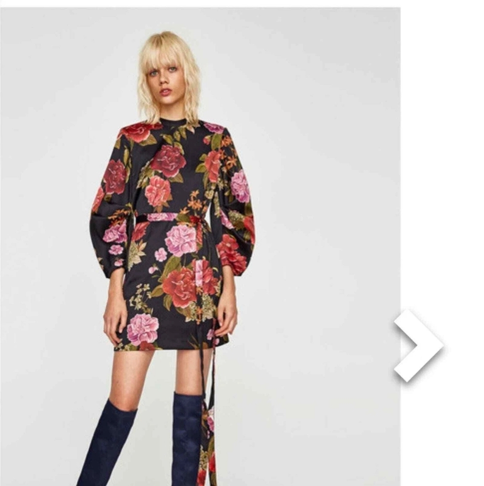 Zara Floral Print Women's Dress Sz Xs - Picture 3 of 12